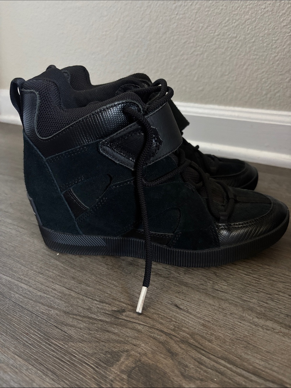 Sorel Black Women's High-Top Wedge Sneakers